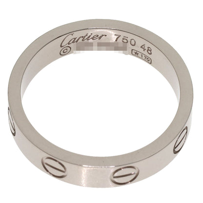 CARTIER Mini love ring # 48 Ring K18 White Gold Ladies [Used]