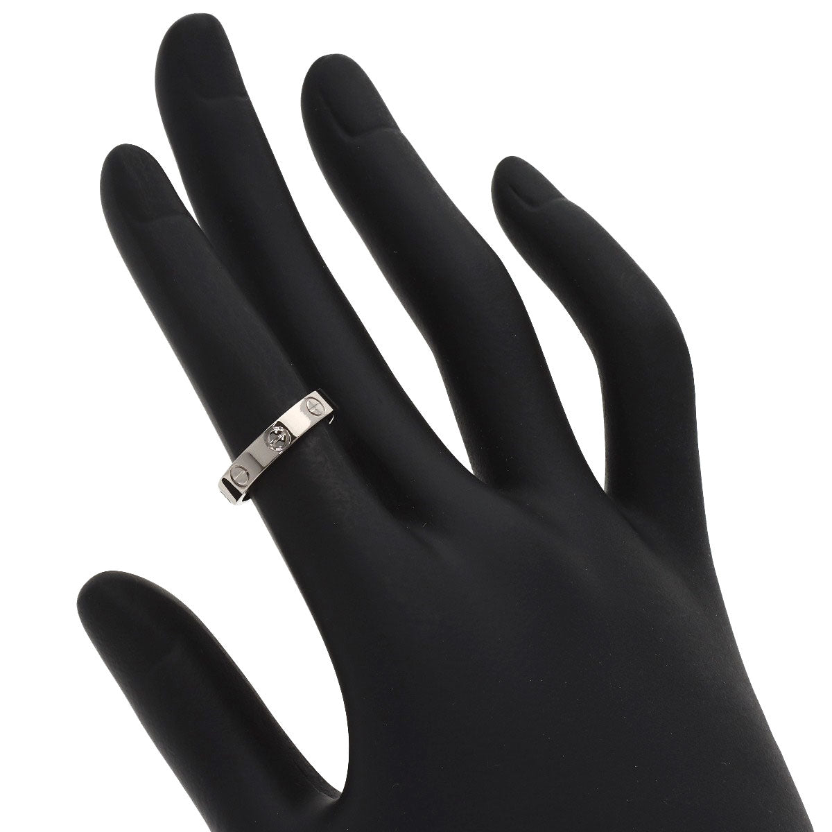 CARTIER Mini love ring # 48 Ring K18 White Gold Ladies [Used]