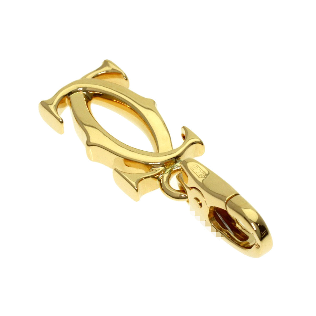CARTIER 2C charm Pendant top K18 Yellow Gold Ladies [Used]