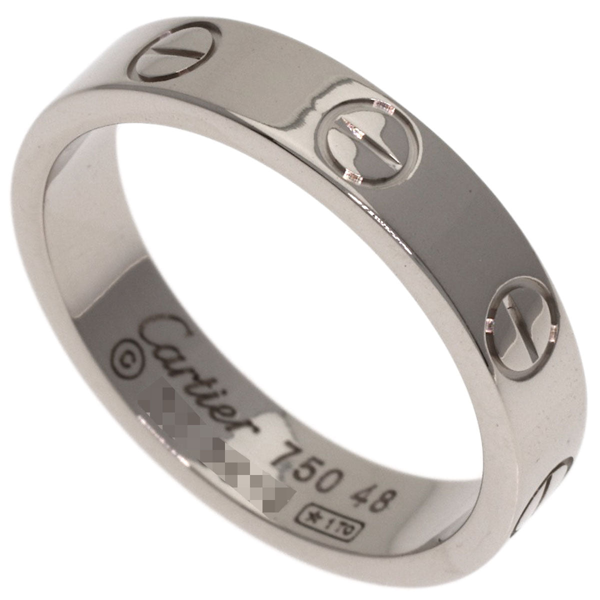 CARTIER mini love ring #48 Ring K18 White Gold Ladies [Used]