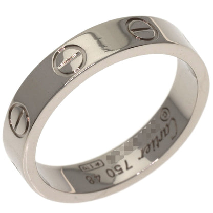 CARTIER mini love ring #48 Ring K18 White Gold Ladies [Used]