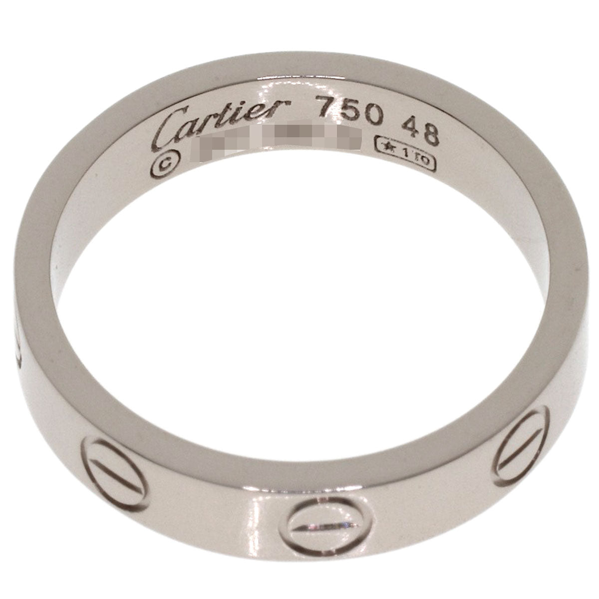 CARTIER mini love ring #48 Ring K18 White Gold Ladies [Used]