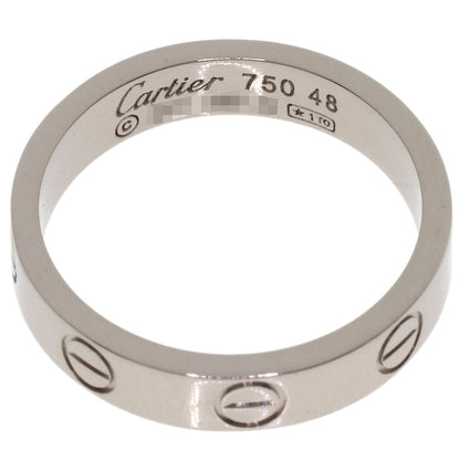 CARTIER mini love ring #48 Ring K18 White Gold Ladies [Used]
