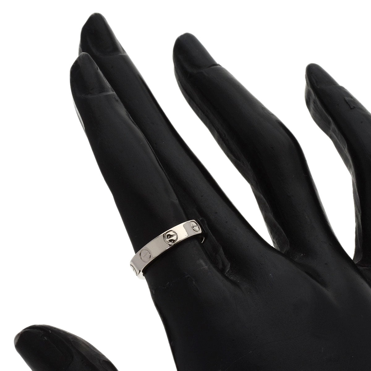 CARTIER mini love ring #48 Ring K18 White Gold Ladies [Used]