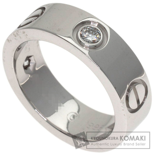CARTIER love ring half Diamond #47 Ring K18 White Gold Ladies [Used]