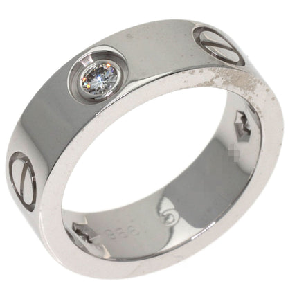 CARTIER love ring half Diamond #47 Ring K18 White Gold Ladies [Used]