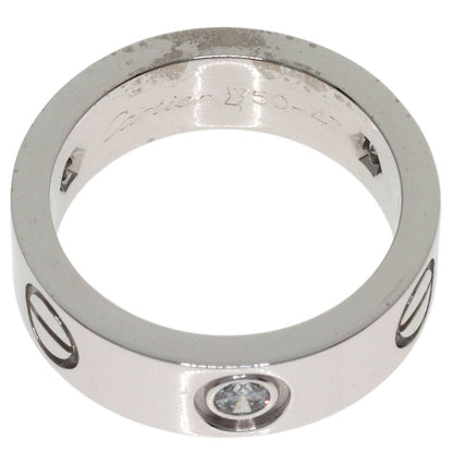 CARTIER love ring half Diamond #47 Ring K18 White Gold Ladies [Used]