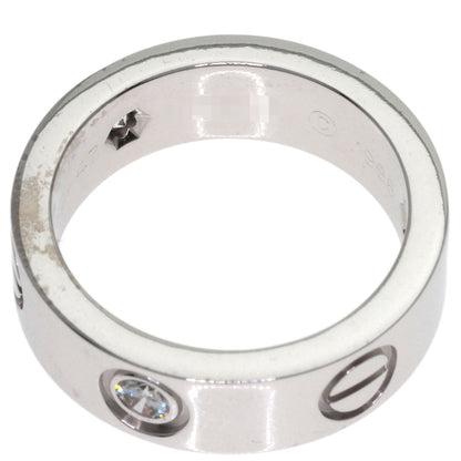CARTIER love ring half Diamond #47 Ring K18 White Gold Ladies [Used]