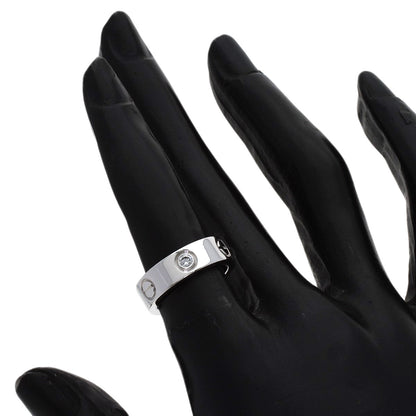 CARTIER love ring half Diamond #47 Ring K18 White Gold Ladies [Used]