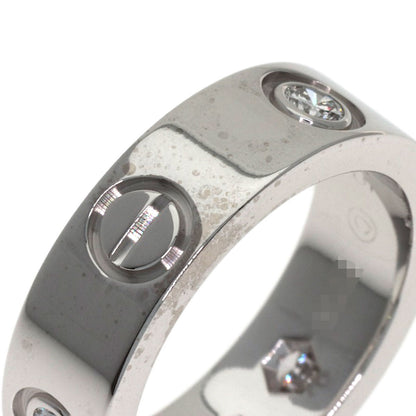 CARTIER love ring half Diamond #47 Ring K18 White Gold Ladies [Used]