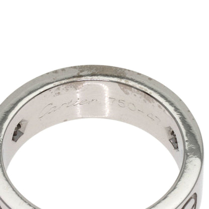 CARTIER love ring half Diamond #47 Ring K18 White Gold Ladies [Used]