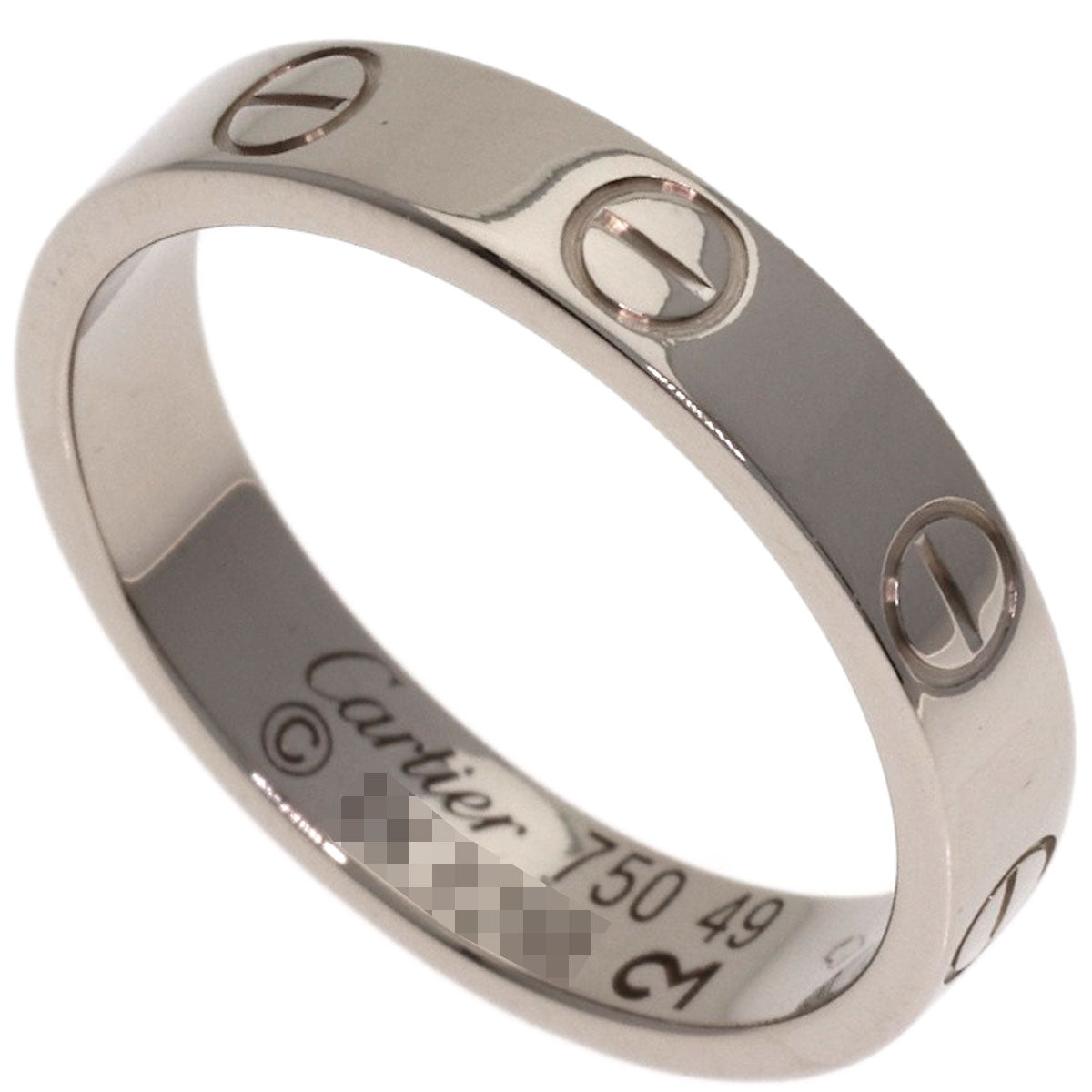 CARTIER mini love ring #49 Ring K18 White Gold Ladies [Used]