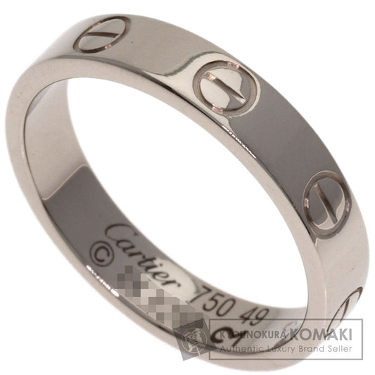CARTIER mini love ring #49 Ring K18 White Gold Ladies [Used]