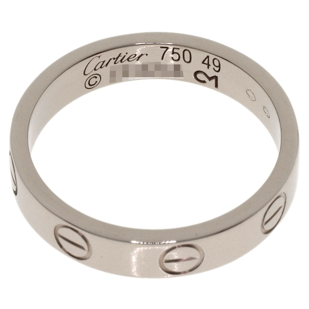 CARTIER mini love ring #49 Ring K18 White Gold Ladies [Used]