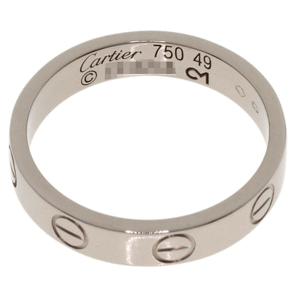 CARTIER mini love ring #49 Ring K18 White Gold Ladies [Used]