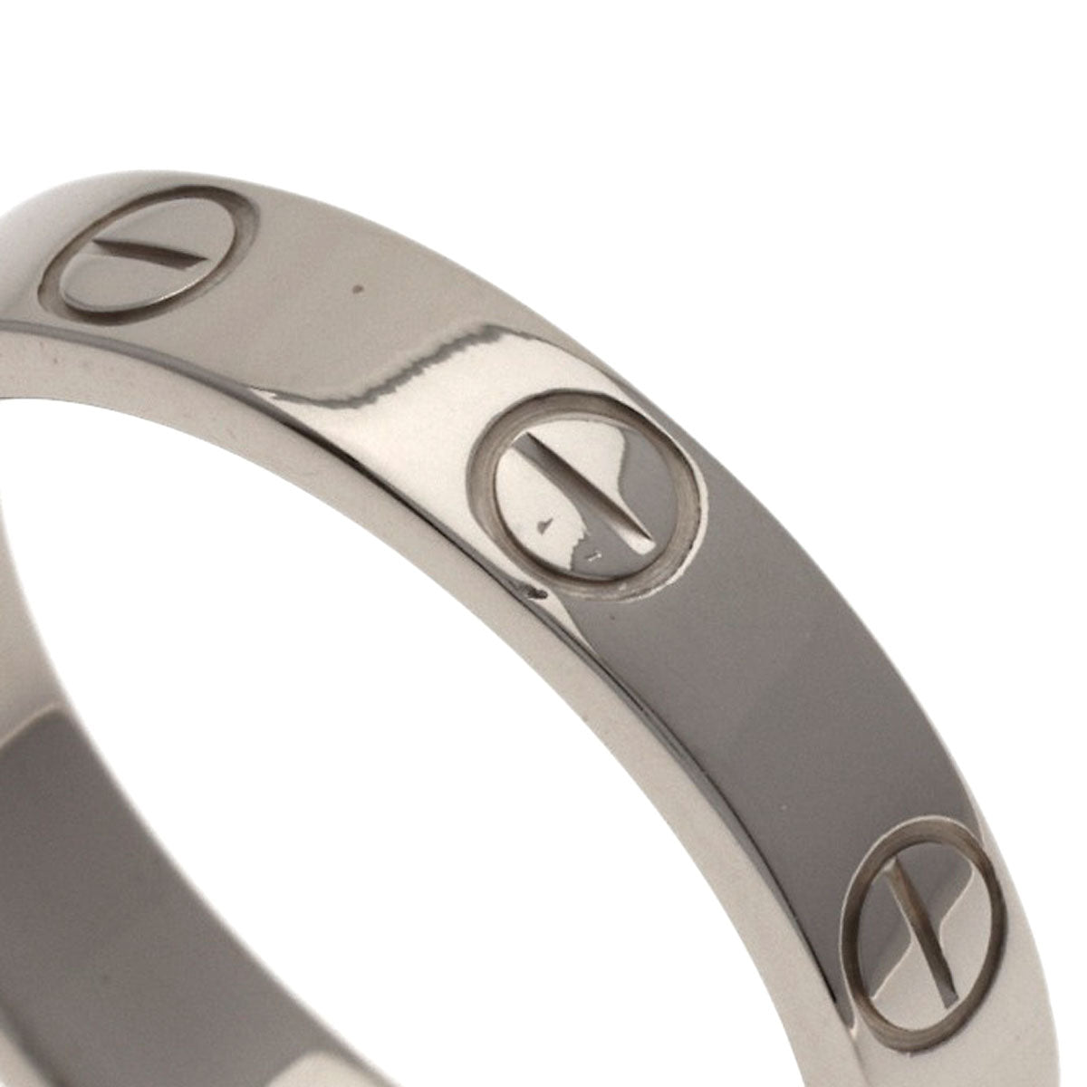 CARTIER mini love ring #49 Ring K18 White Gold Ladies [Used]