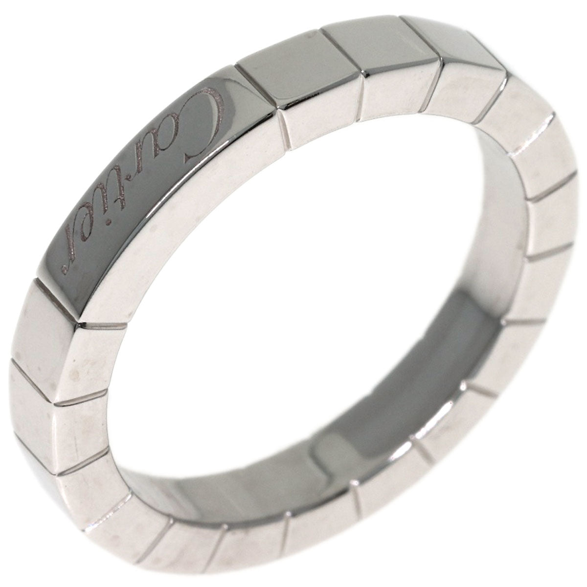 CARTIER Laniere # 51 Ring K18 White Gold Ladies [Used]