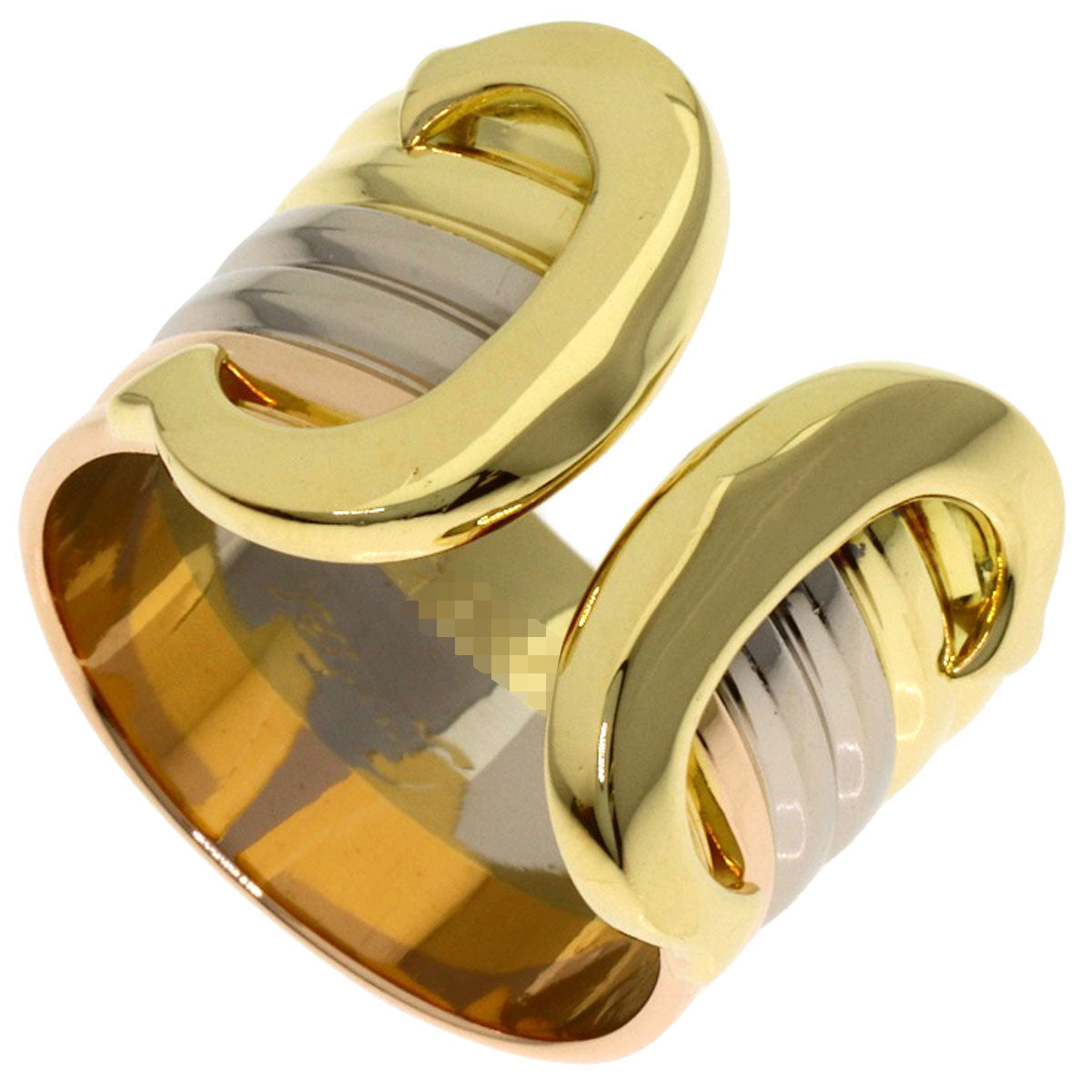 CARTIER 2C LM #45 Ring K18 Yellow Gold 18K Pink GoldLadies [Used]
