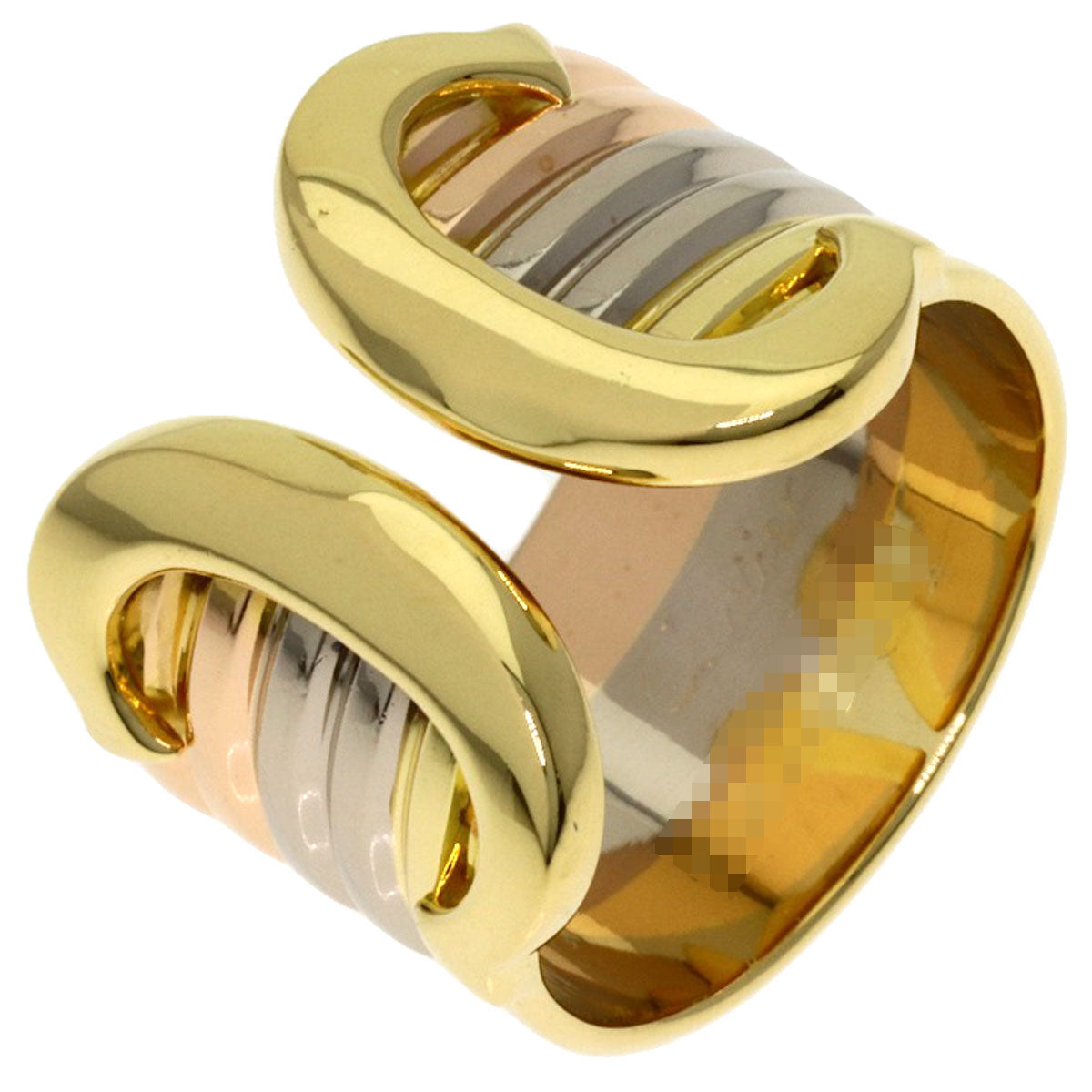 CARTIER 2C LM #45 Ring K18 Yellow Gold 18K Pink GoldLadies [Used]