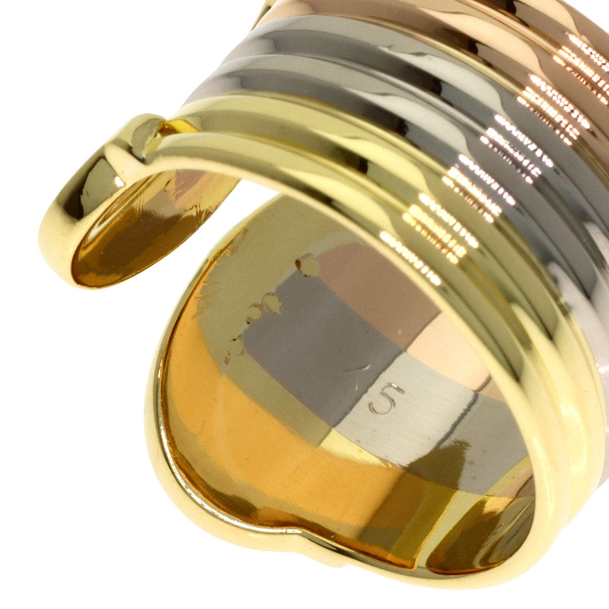 CARTIER 2C LM #45 Ring K18 Yellow Gold 18K Pink GoldLadies [Used]