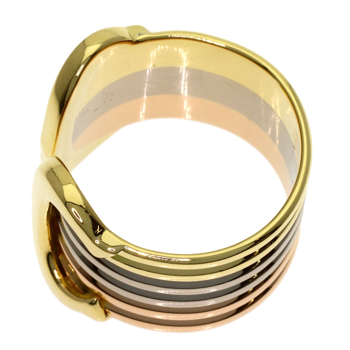 CARTIER 2C LM #45 Ring K18 Yellow Gold 18K Pink GoldLadies [Used]
