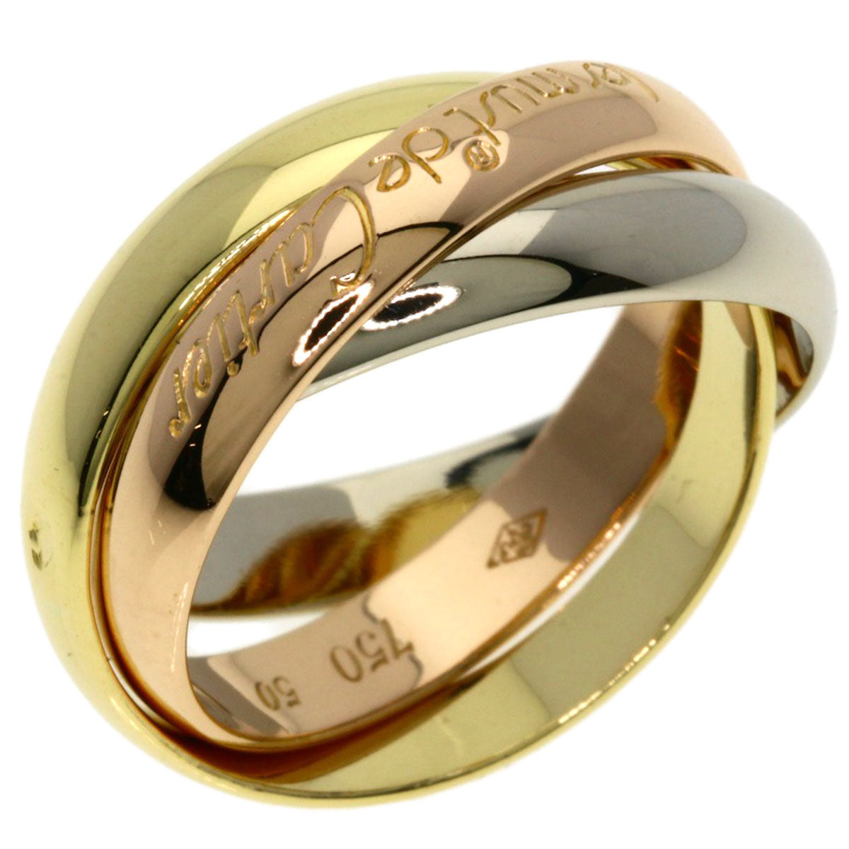 CARTIER Trinity #50 Ring K18 Yellow Gold K18 White GoldLadies [Used]