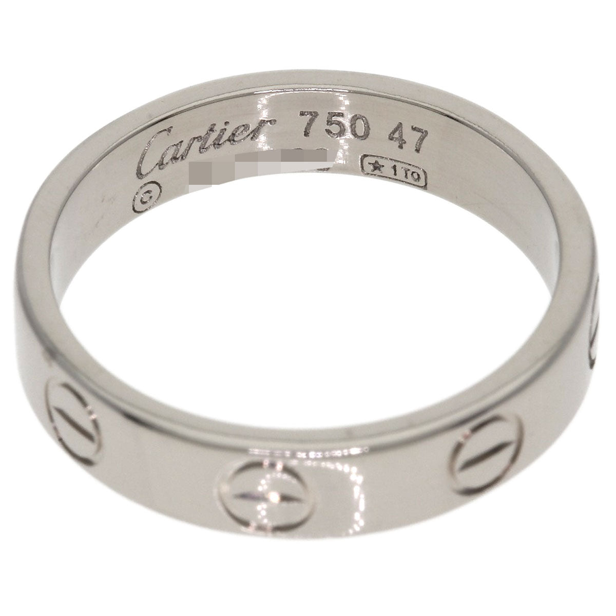 CARTIER Mini love ring # 47 Ring K18 White Gold Ladies [Used]