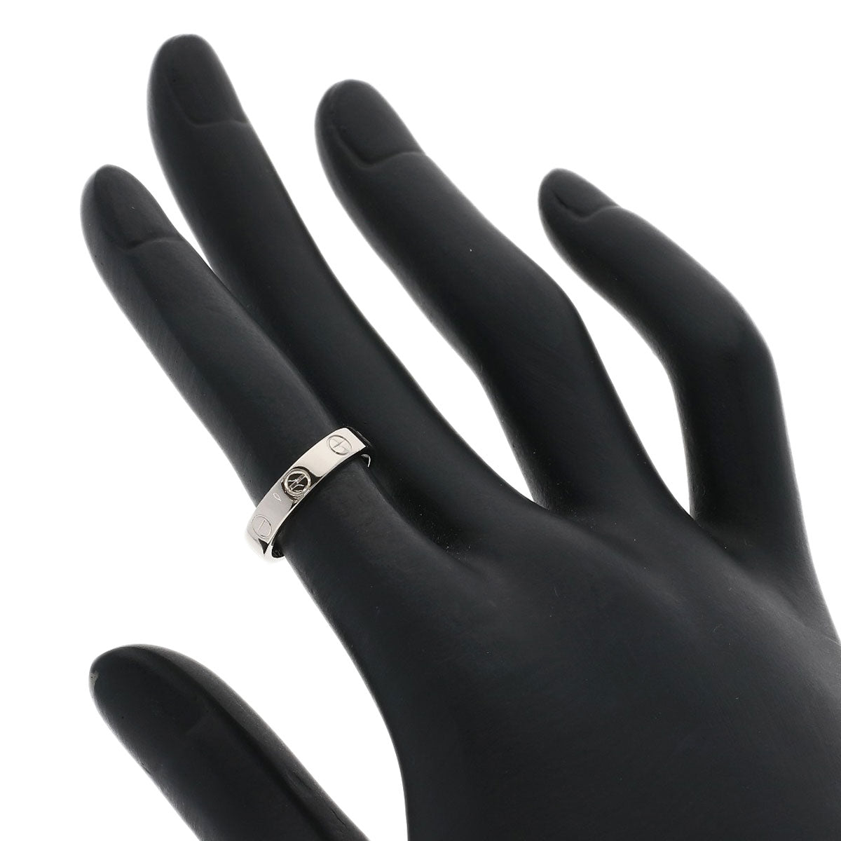 CARTIER Mini love ring # 47 Ring K18 White Gold Ladies [Used]