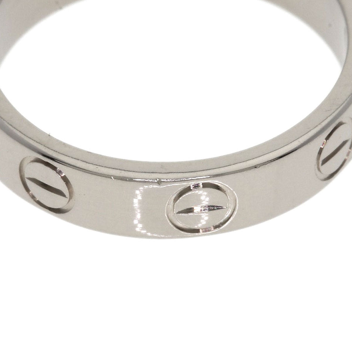 CARTIER Mini love ring # 47 Ring K18 White Gold Ladies [Used]