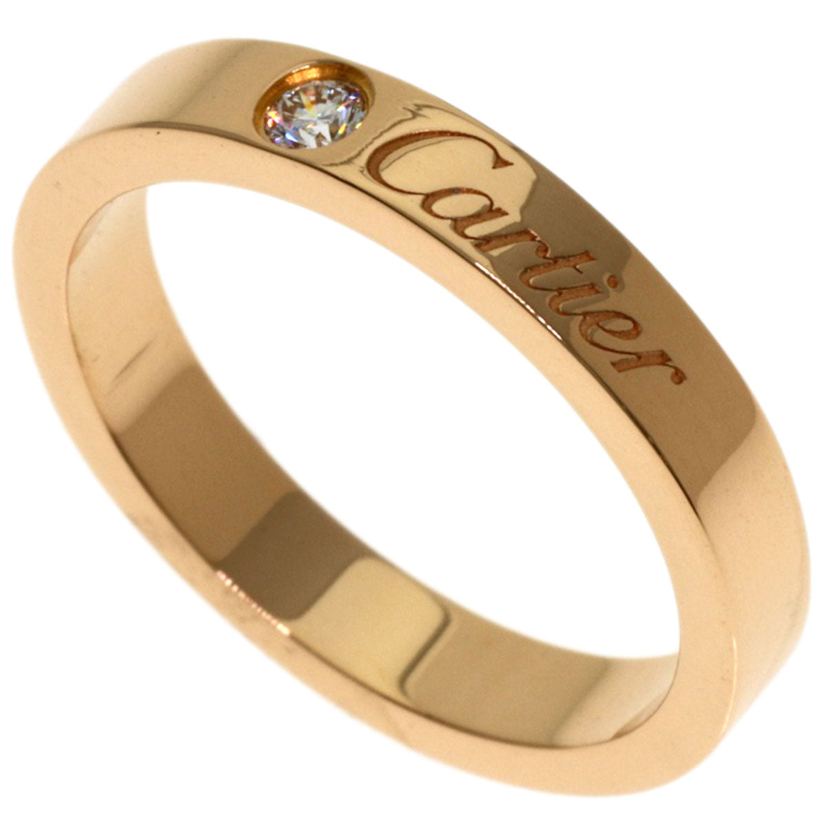 CARTIER C de Cartier 1P Diamond #47 Ring K18 Pink Gold Ladies [Used]