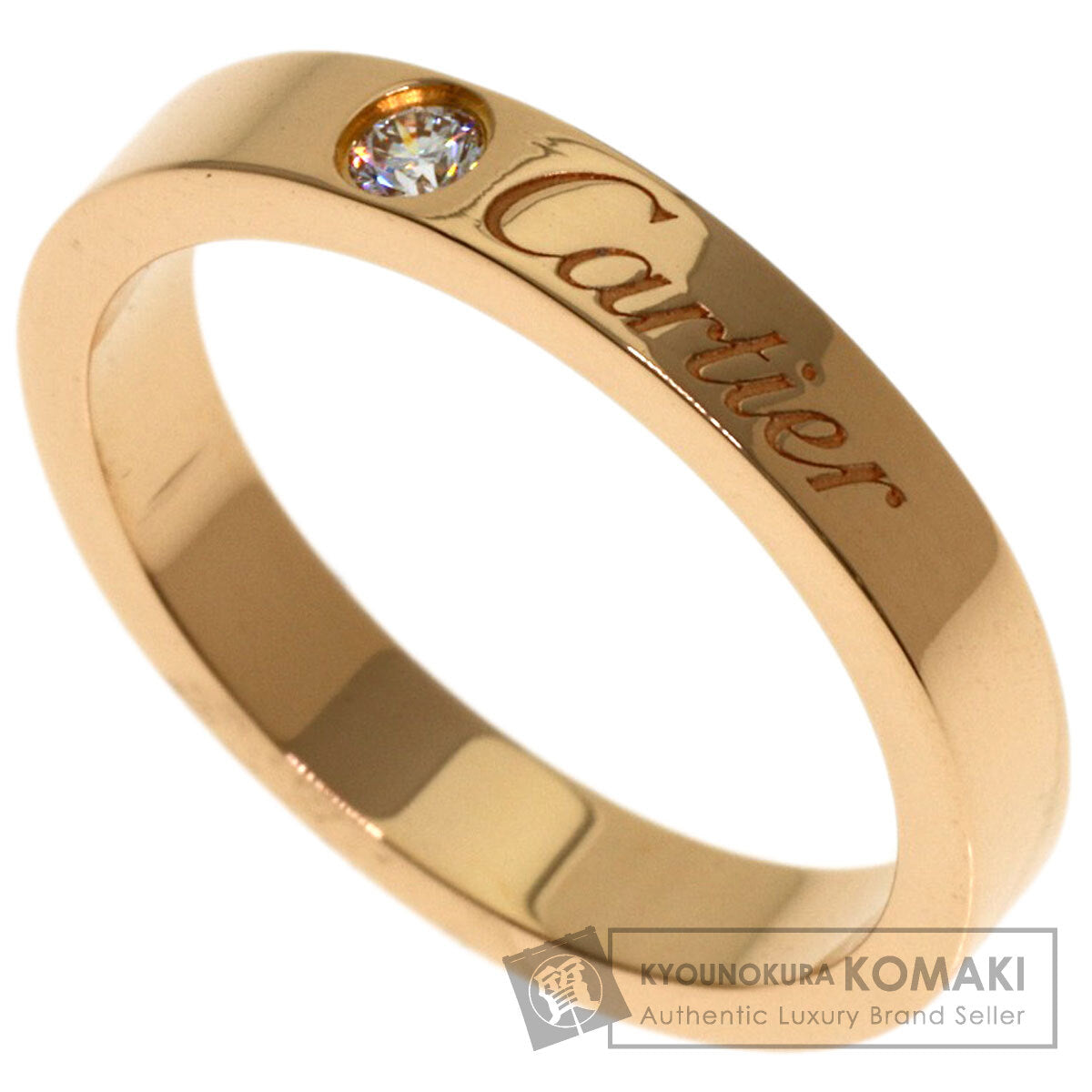 CARTIER C de Cartier 1P Diamond #47 Ring K18 Pink Gold Ladies [Used]