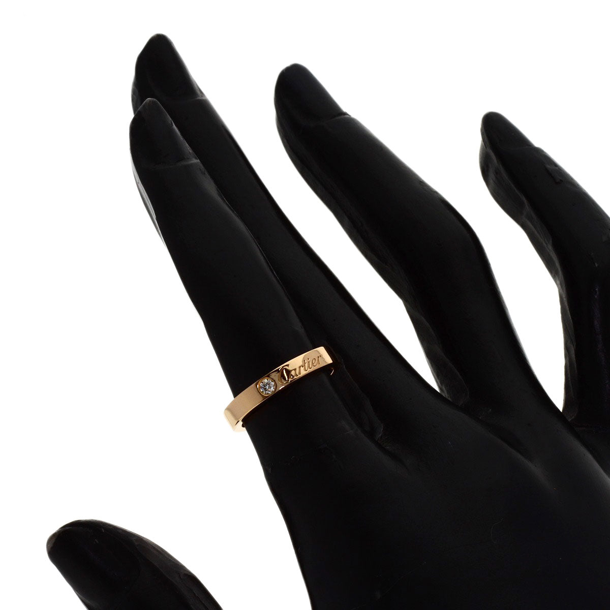 CARTIER C de Cartier 1P Diamond #47 Ring K18 Pink Gold Ladies [Used]