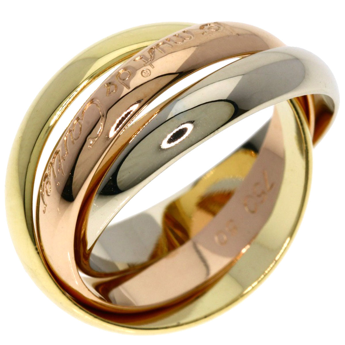 CARTIER Trinity #50 Ring K18 Yellow Gold 18K Pink GoldLadies [Used]