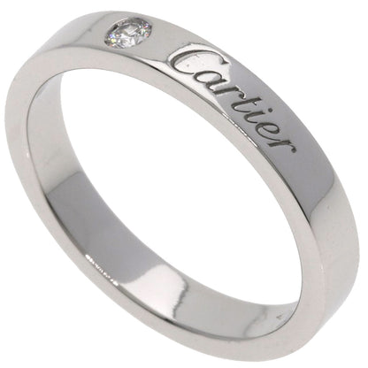 CARTIER Engraved 1P Diamond #50 Ring Platinum PT950 Ladies [Used]