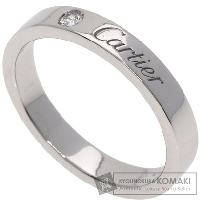 CARTIER Engraved 1P Diamond #50 Ring Platinum PT950 Ladies [Used]