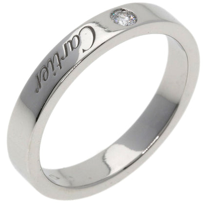 CARTIER Engraved 1P Diamond #50 Ring Platinum PT950 Ladies [Used]