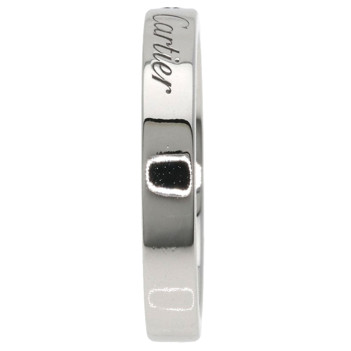 CARTIER Engraved 1P Diamond #50 Ring Platinum PT950 Ladies [Used]
