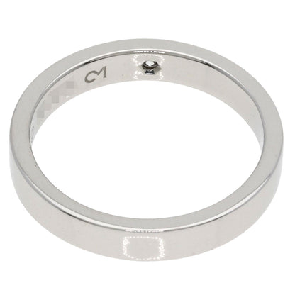 CARTIER Engraved 1P Diamond #50 Ring Platinum PT950 Ladies [Used]
