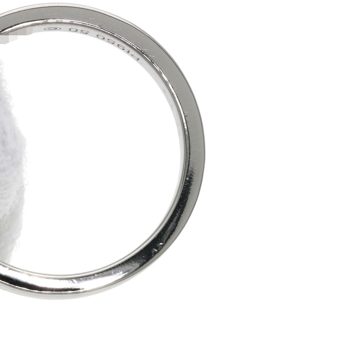 CARTIER Engraved 1P Diamond #50 Ring Platinum PT950 Ladies [Used]
