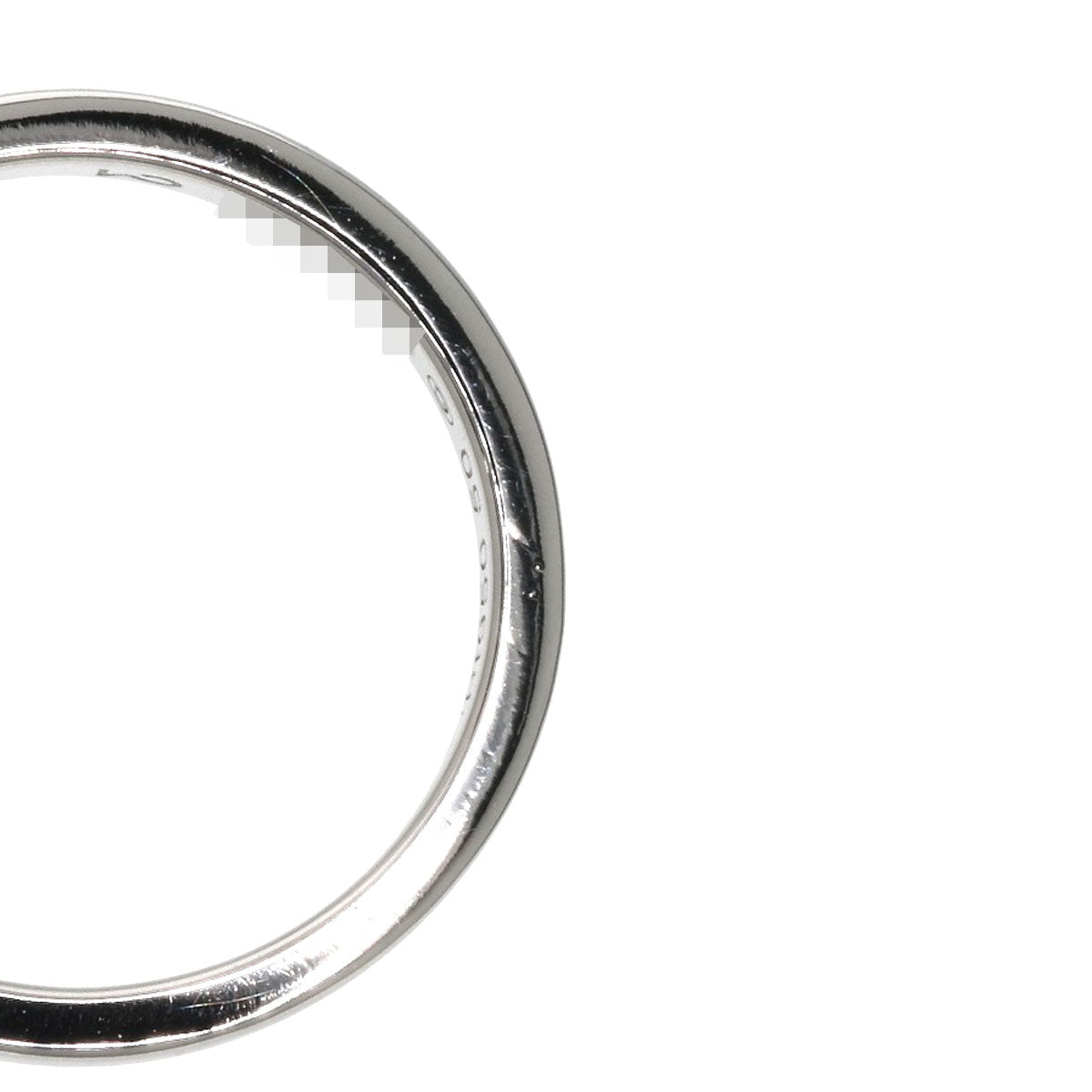 CARTIER Engraved 1P Diamond #50 Ring Platinum PT950 Ladies [Used]