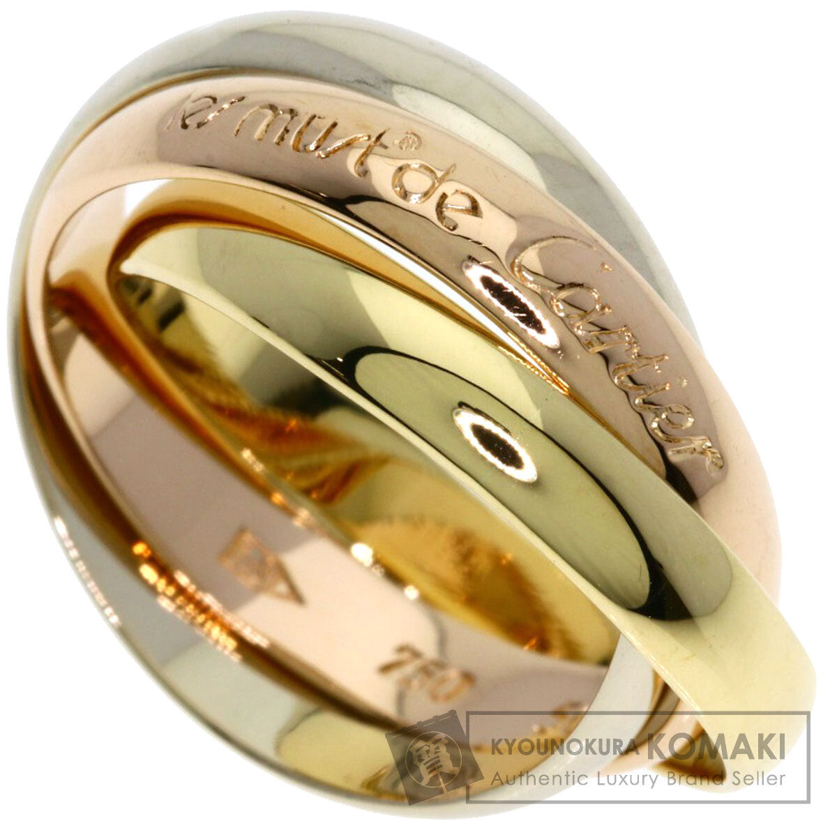 CARTIER Trinity Ring K18 Yellow Gold 18K Pink GoldLadies [Used]