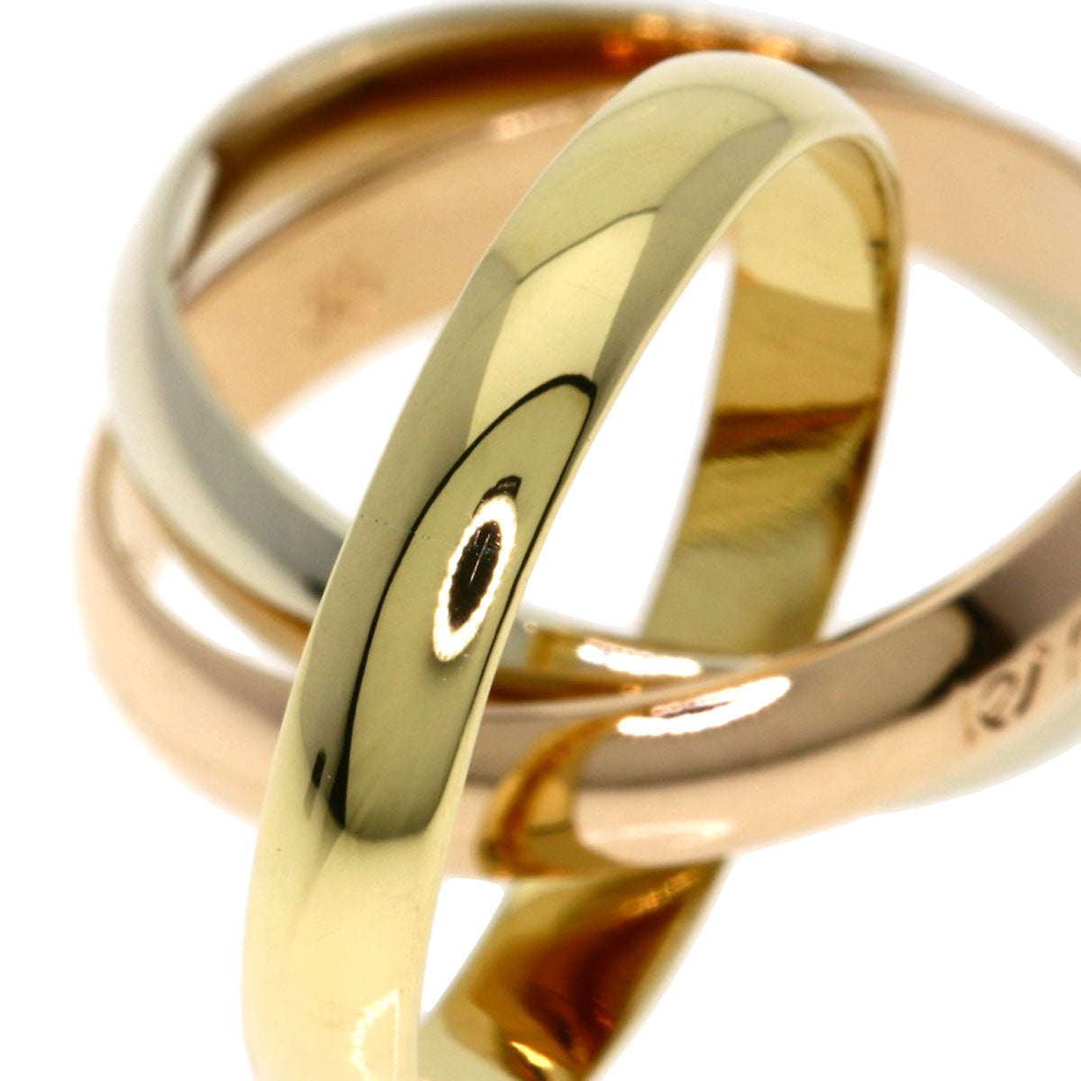CARTIER Trinity Ring K18 Yellow Gold 18K Pink GoldLadies [Used]
