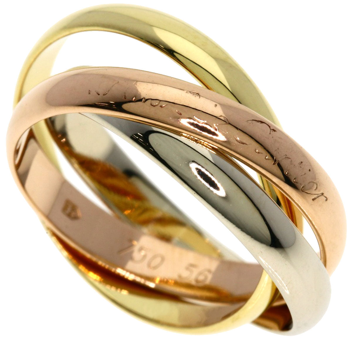 CARTIER Trinity #56 Ring K18 Yellow Gold 18K Pink GoldLadies [Used]