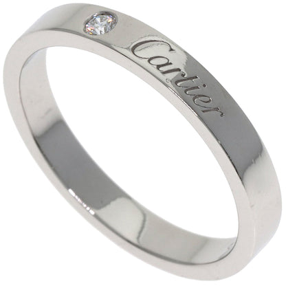 CARTIER Engraved 1P Diamond #56 Ring Platinum PT950 Ladies [Used]