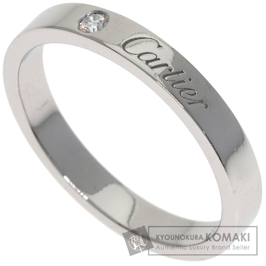 CARTIER Engraved 1P Diamond #56 Ring Platinum PT950 Ladies [Used]