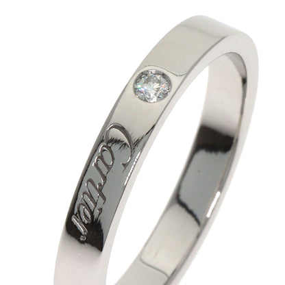 CARTIER Engraved 1P Diamond #56 Ring Platinum PT950 Ladies [Used]
