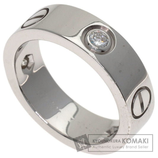 CARTIER love ring half diamond # 49 Ring K18 White Gold Ladies [Used]