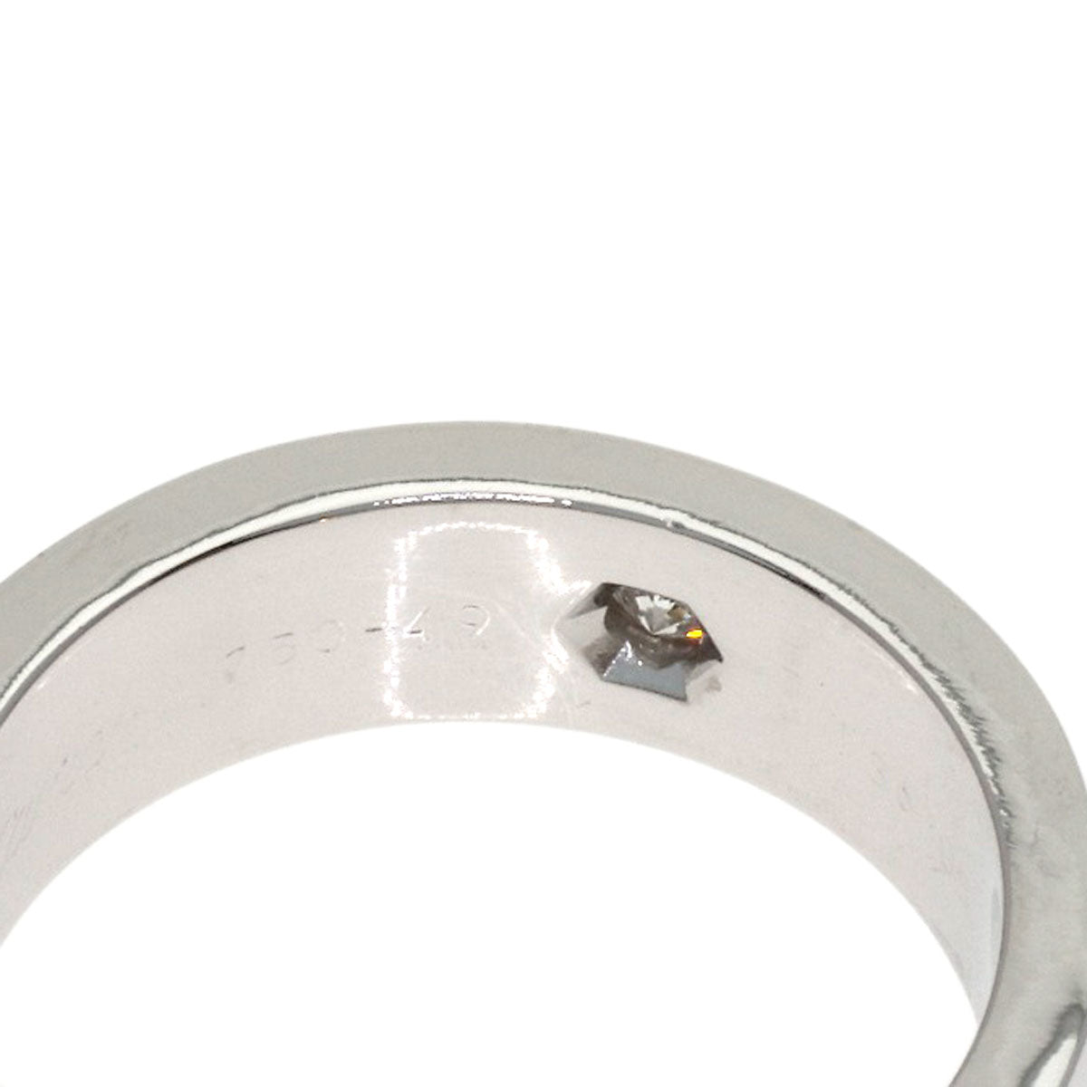 CARTIER love ring half diamond # 49 Ring K18 White Gold Ladies [Used]