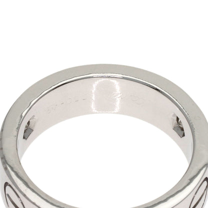 CARTIER love ring half diamond # 49 Ring K18 White Gold Ladies [Used]