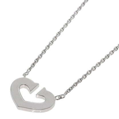 CARTIER C heart Necklace K18 White Gold Ladies [Used]